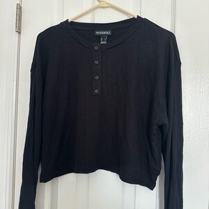 Essentials Charcoal Long Sleeve Women's Tee